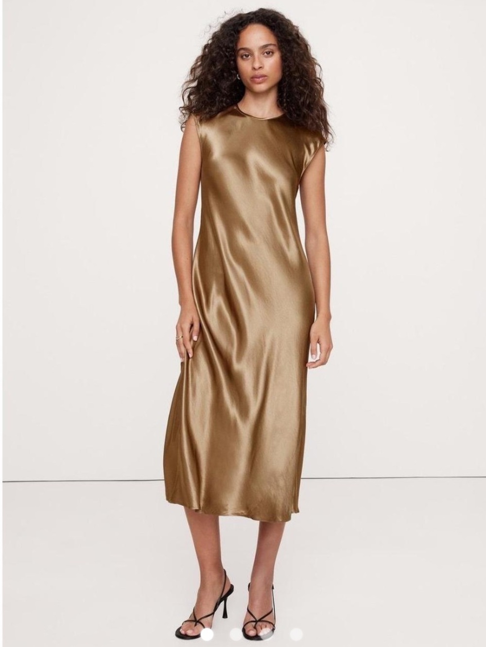 Banana Republic Bronze Satin Midi Dress